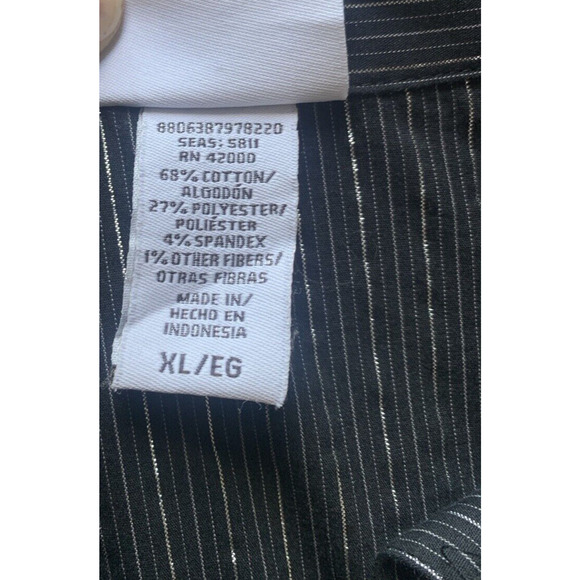 Jaclyn Smith Collared Shirt Womens XL Extra-Large Black Sparkle Stripes Blouse - Picture 6 of 13